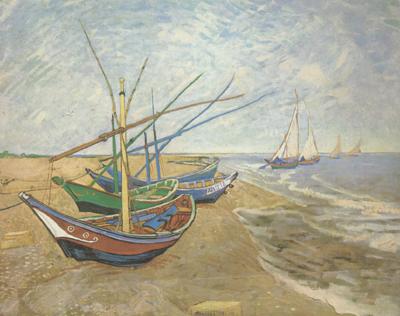 Vincent Van Gogh Fishing Boats on the Beach at Saintes-Maries (nn04) China oil painting art